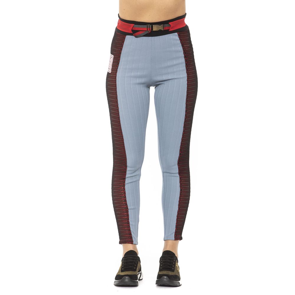 Light Blue Cotton Women Leggings Mr&Mrs Italy