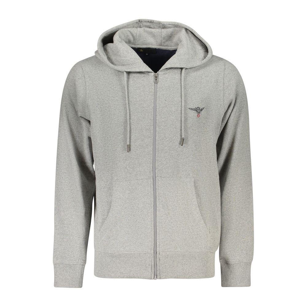 Gray Cotton Men Hoodie Accademia Militare