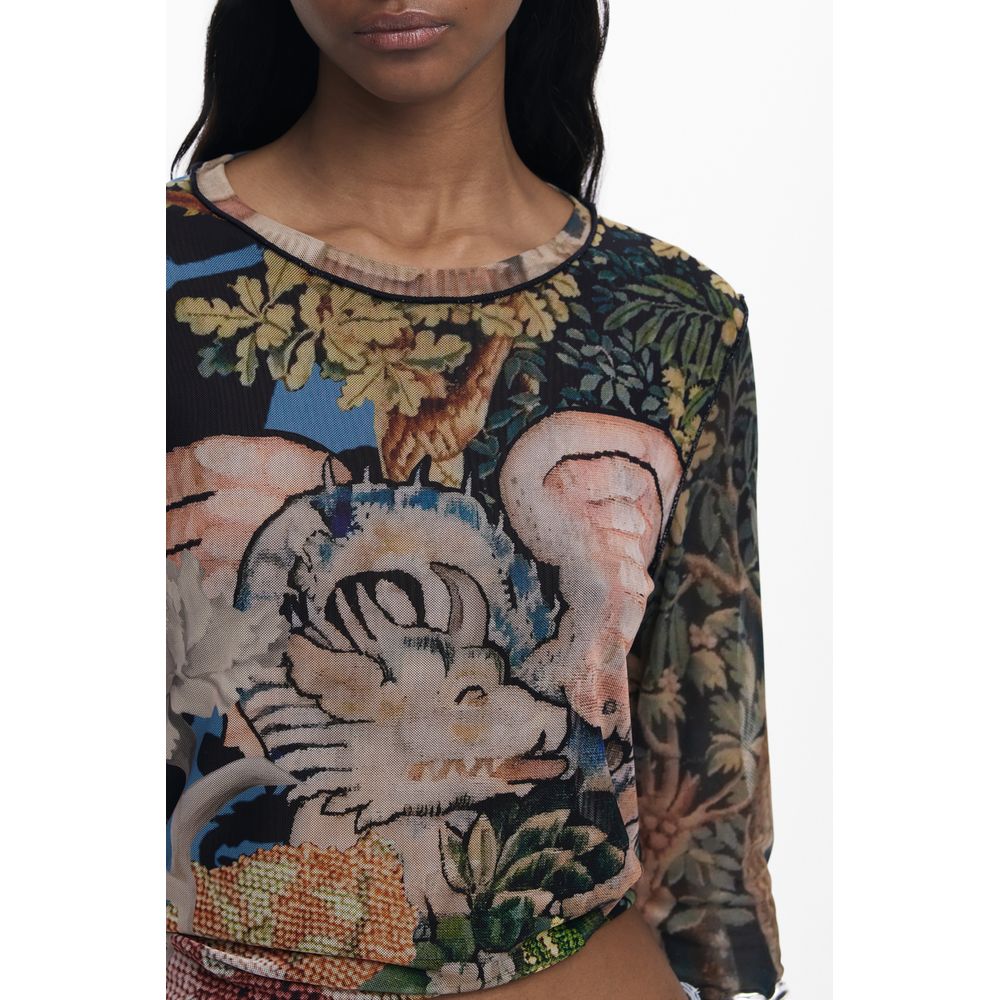Black Polyester Women T-Shirt Desigual
