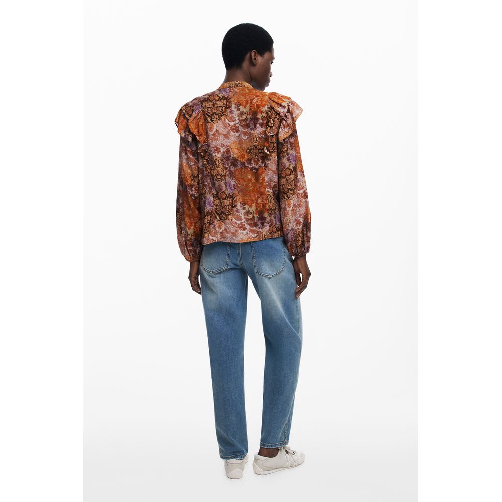Orange Viscose Women Shirt Desigual