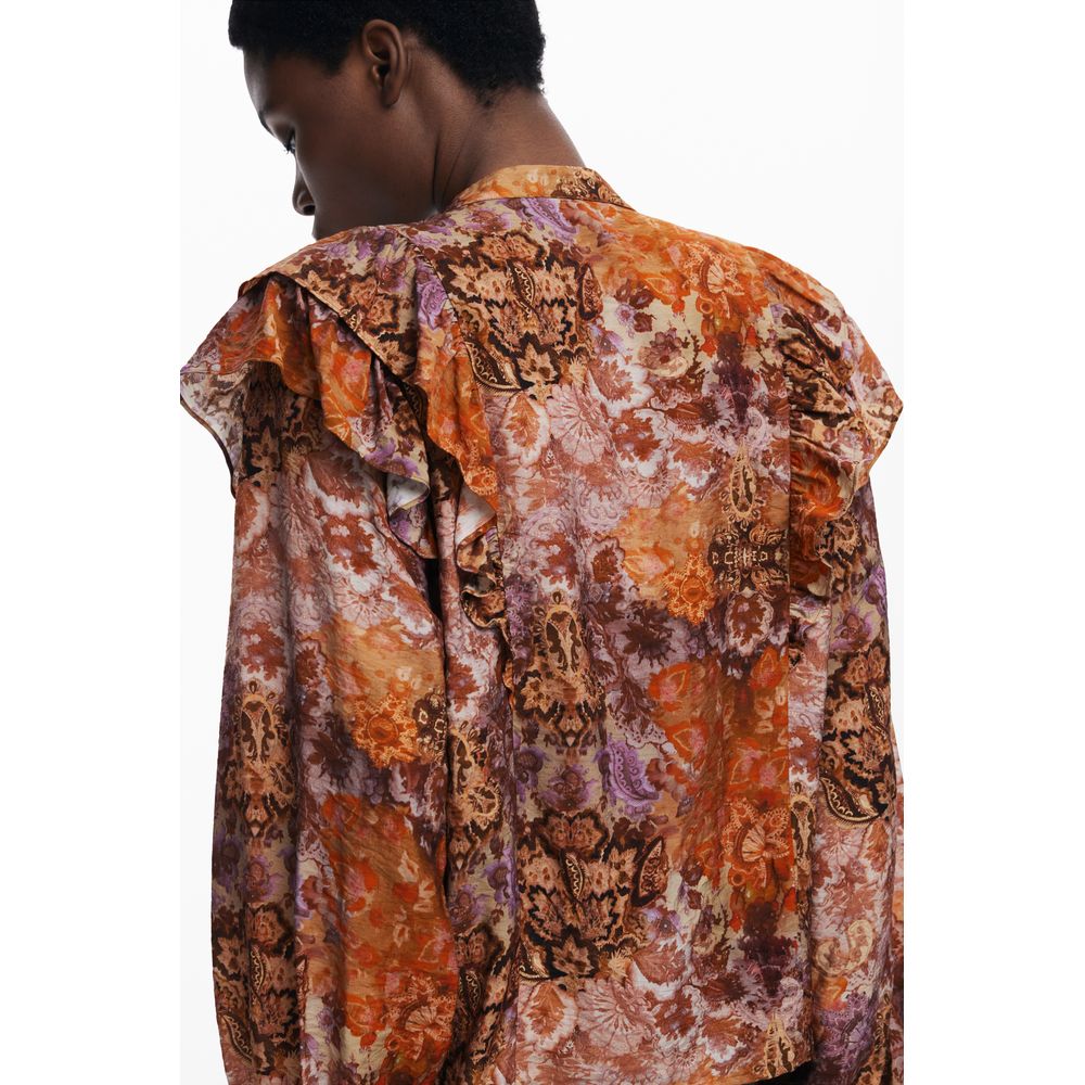 Orange Viscose Women Shirt Desigual