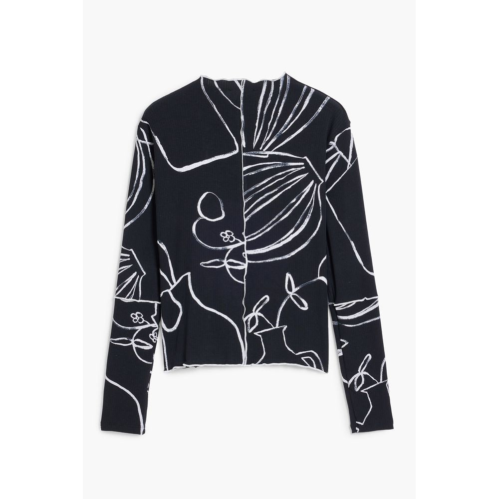 Black Elastane Women T-Shirt Desigual