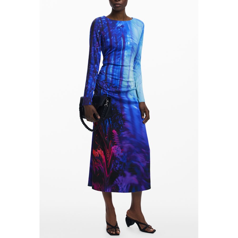 Blue Viscose Women Dress Desigual