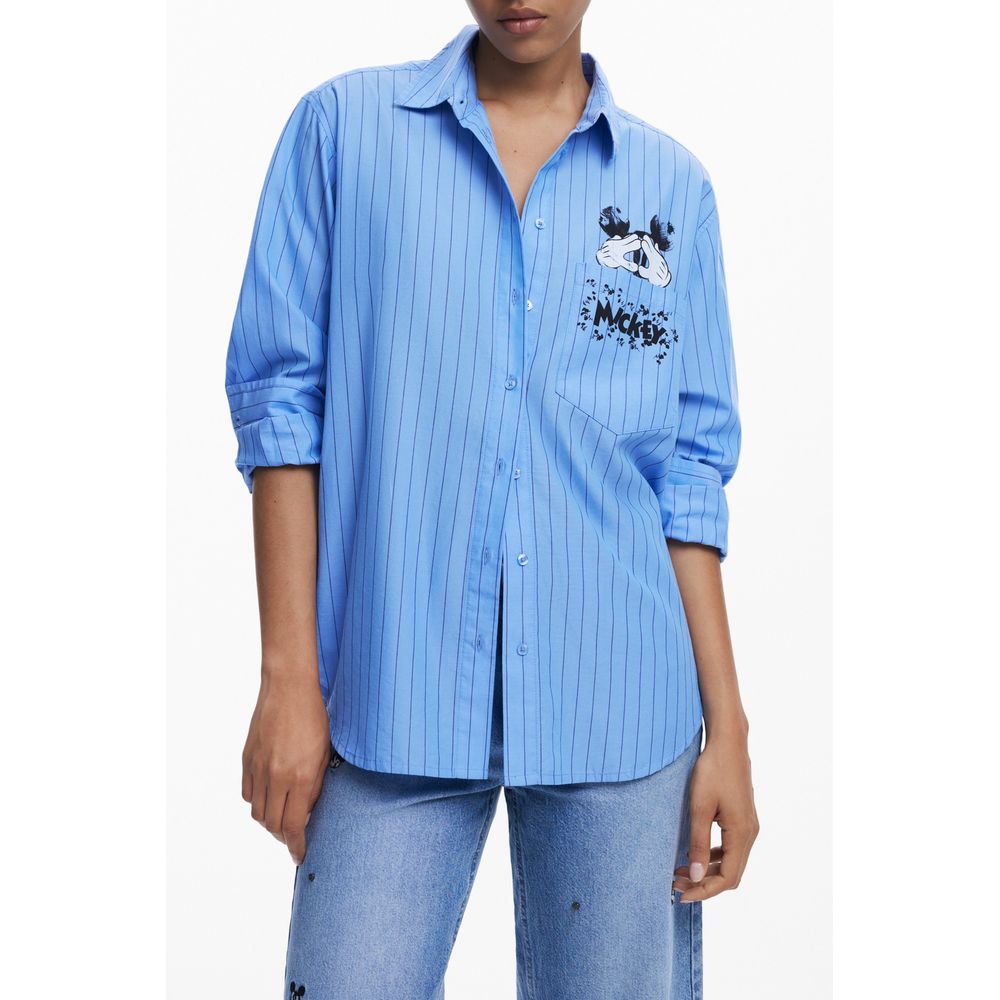 Blue Cotton Women Shirt Desigual