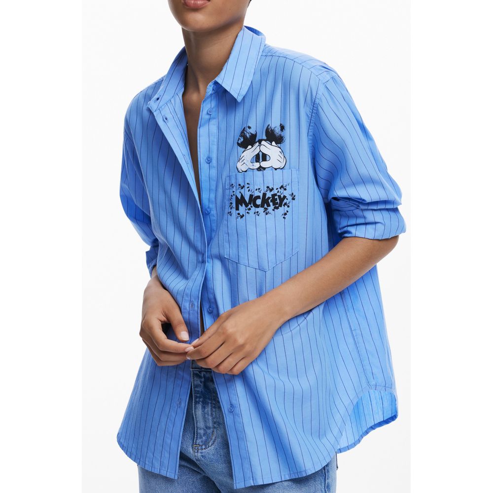 Blue Cotton Women Shirt Desigual