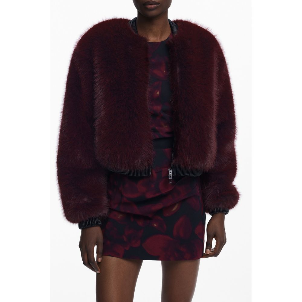 Red Polyester Women Jacket Desigual
