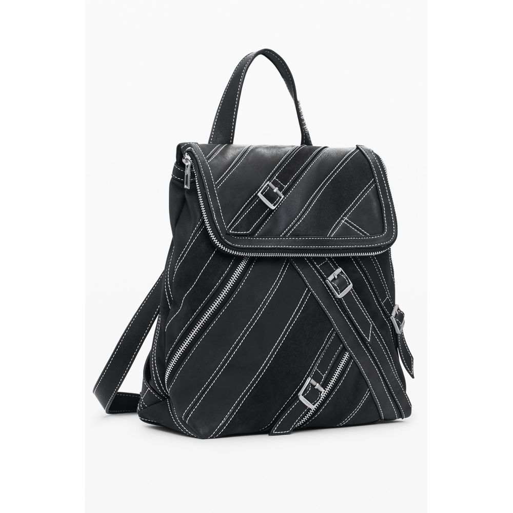 Black Polyethylene Women Backpack Desigual