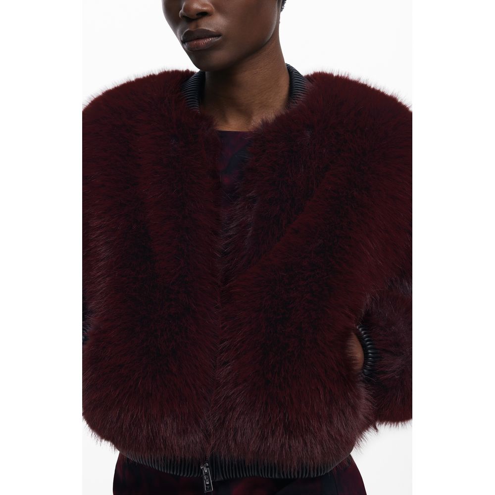 Red Polyester Women Jacket Desigual