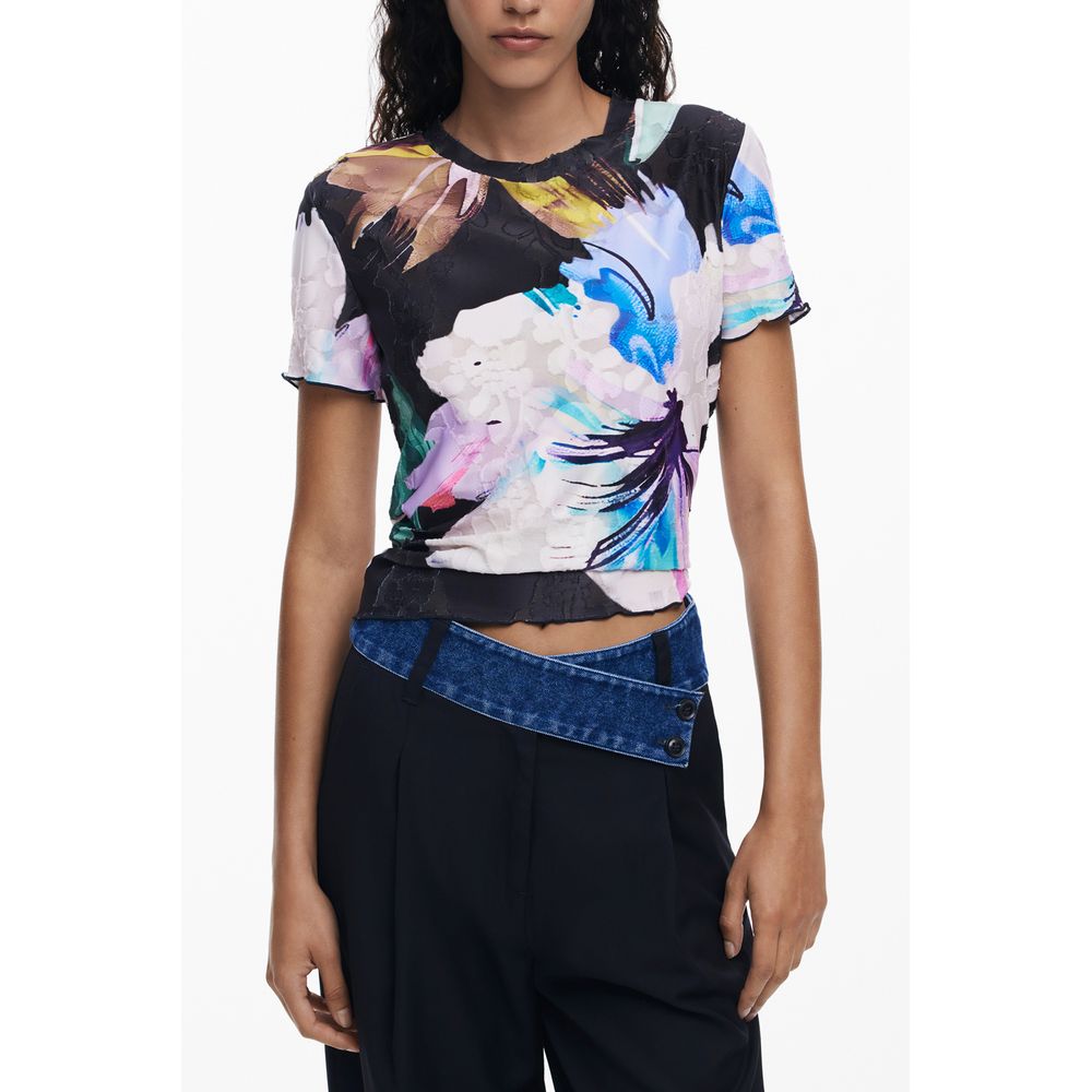 Black Polyester Women T-Shirt Desigual