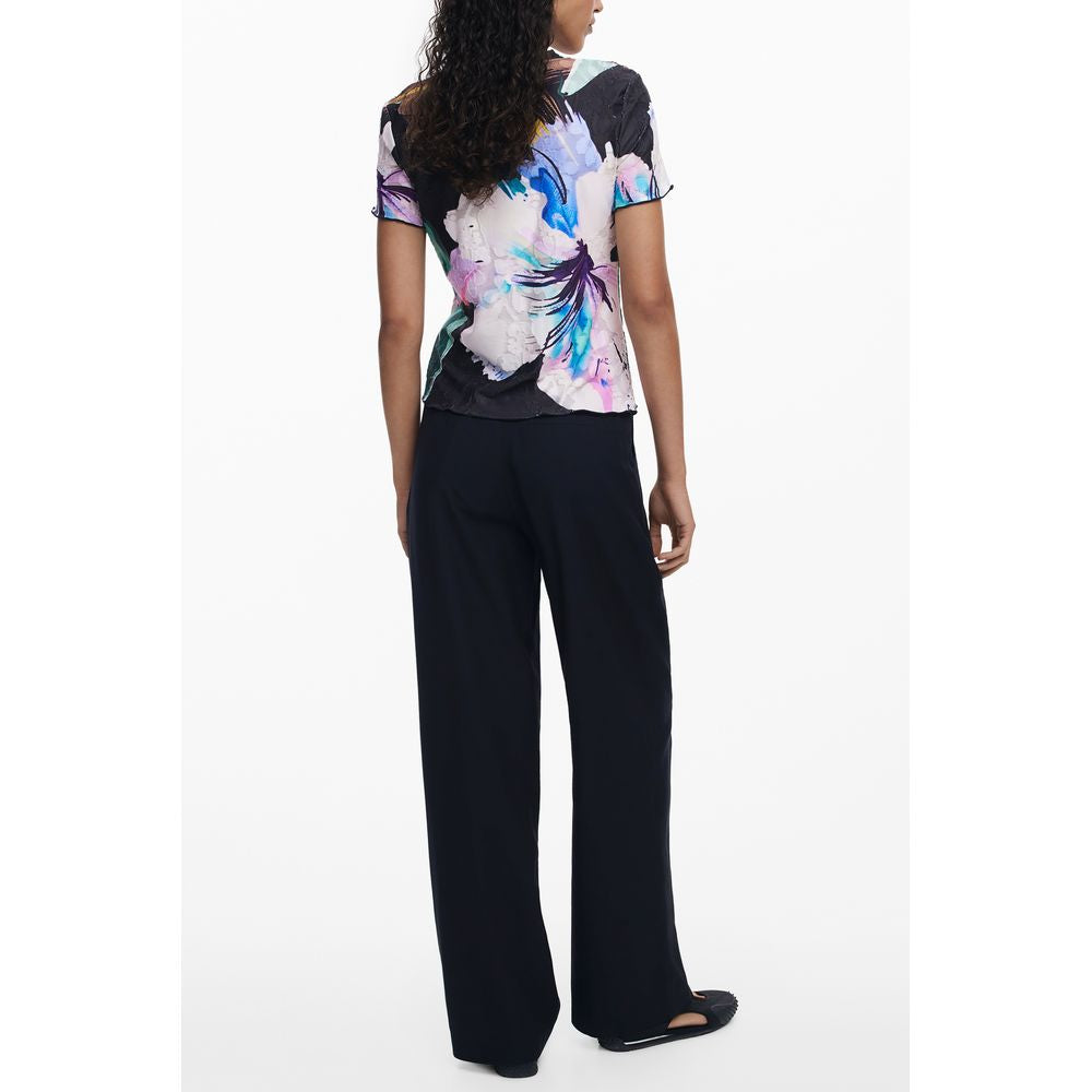 Black Polyester Women T-Shirt Desigual