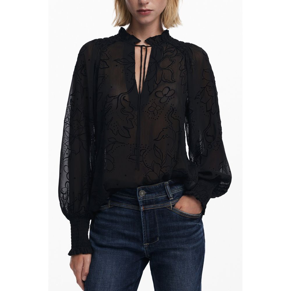 Black Polyester Women Blouse Desigual