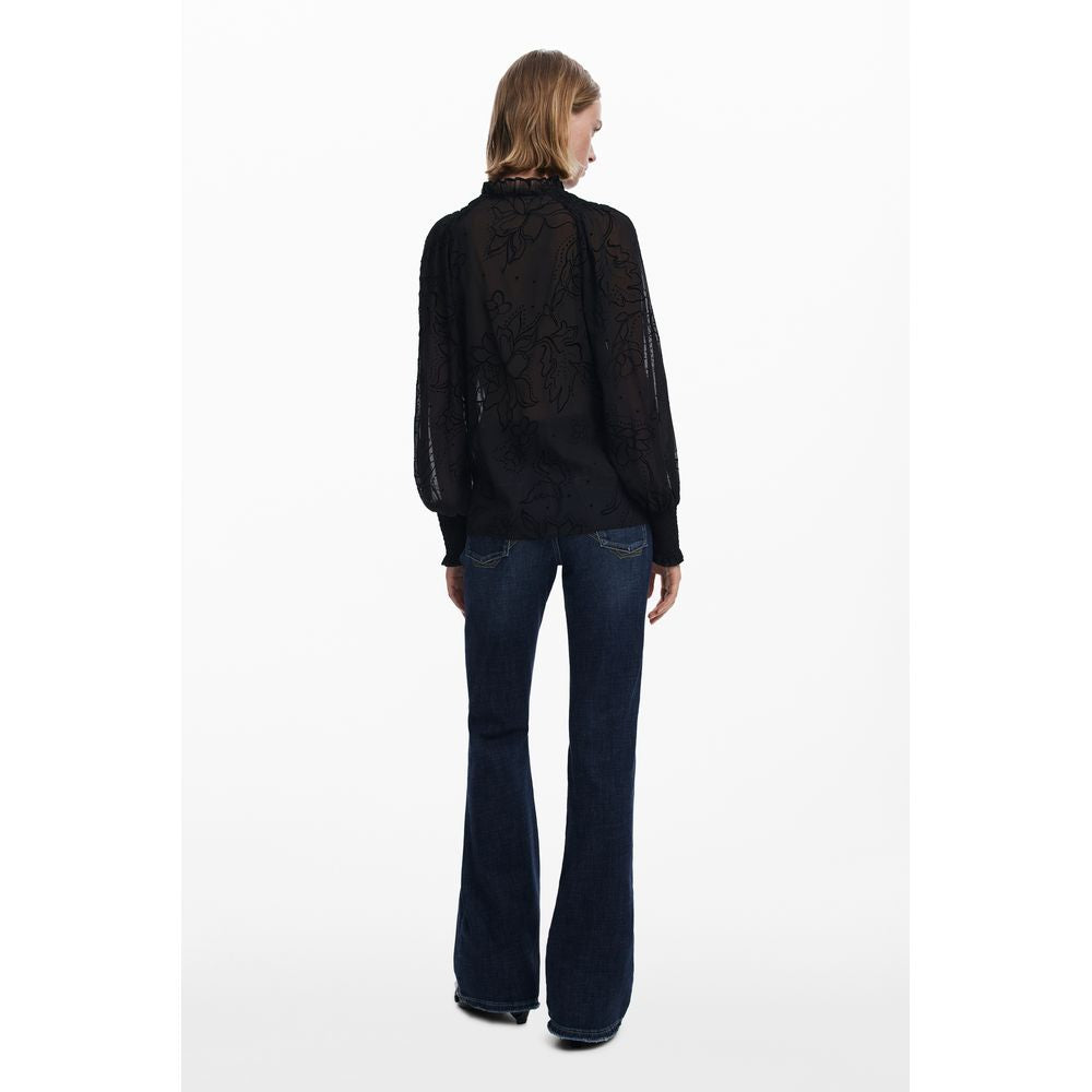 Black Polyester Women Blouse Desigual
