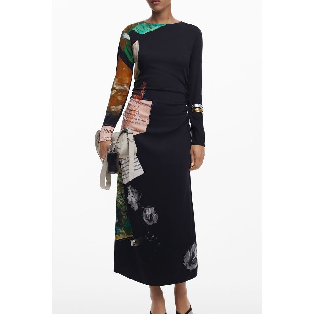 Black Viscose Women Dress Desigual
