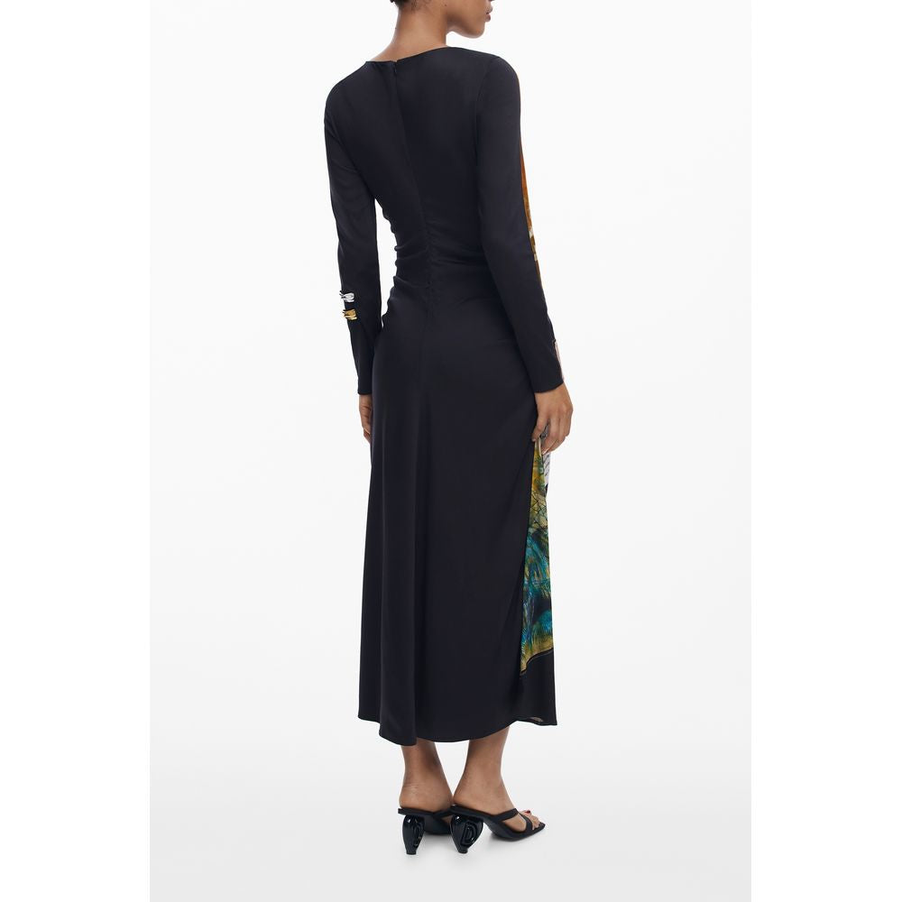 Black Viscose Women Dress Desigual