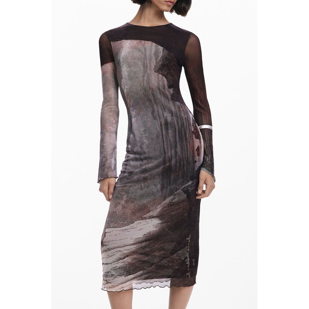 Brown Polyester Women Dress Desigual