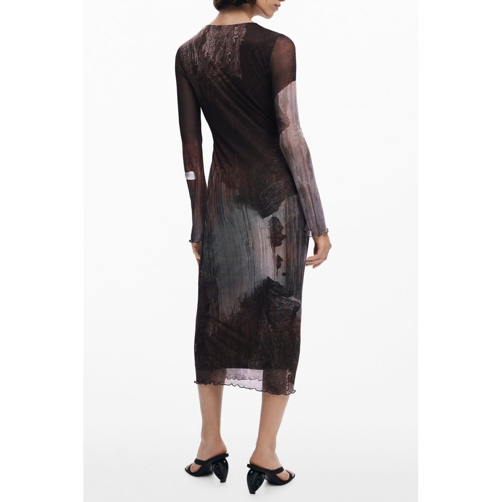 Brown Polyester Women Dress Desigual