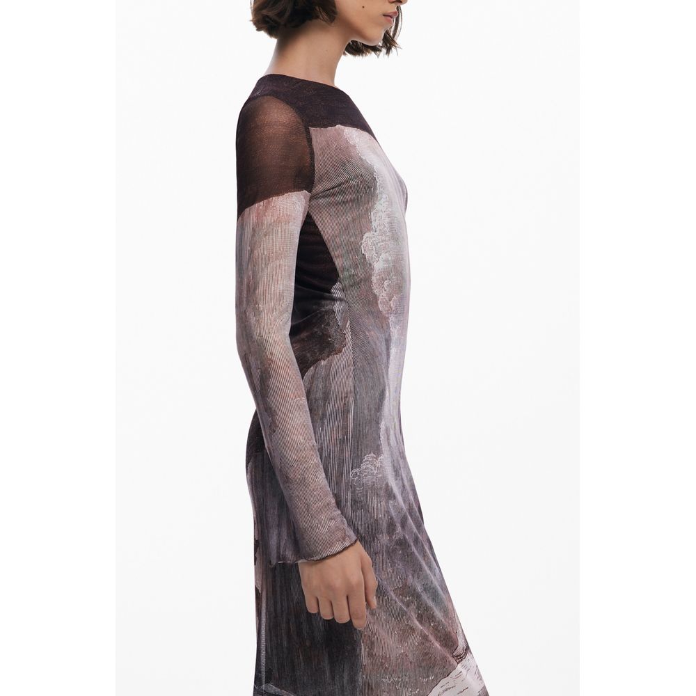Brown Polyester Women Dress Desigual