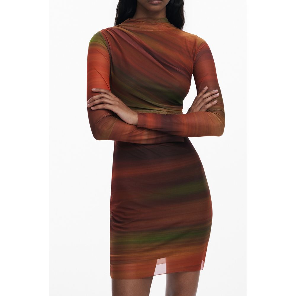 Orange Polyester Women Dress Desigual