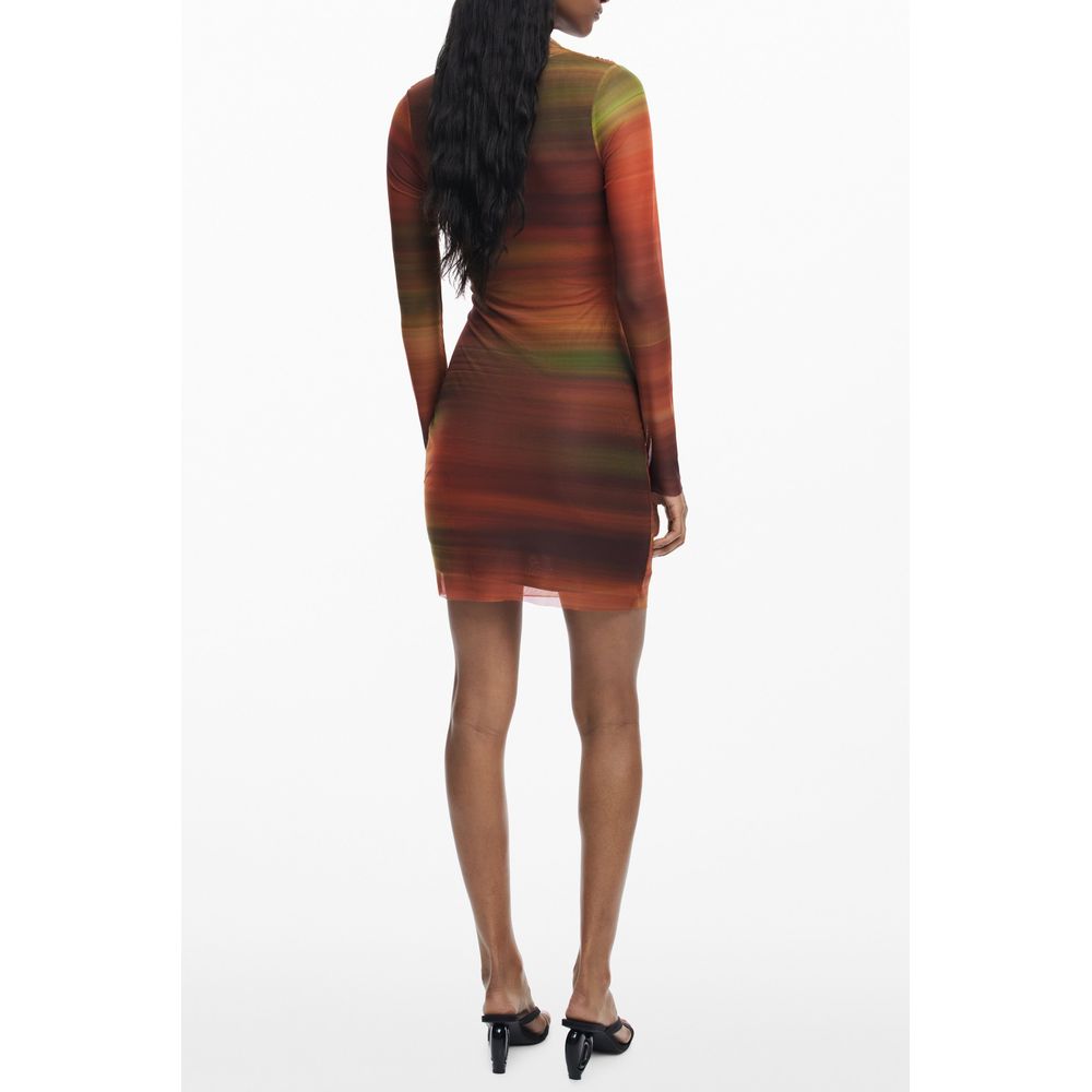 Orange Polyester Women Dress Desigual