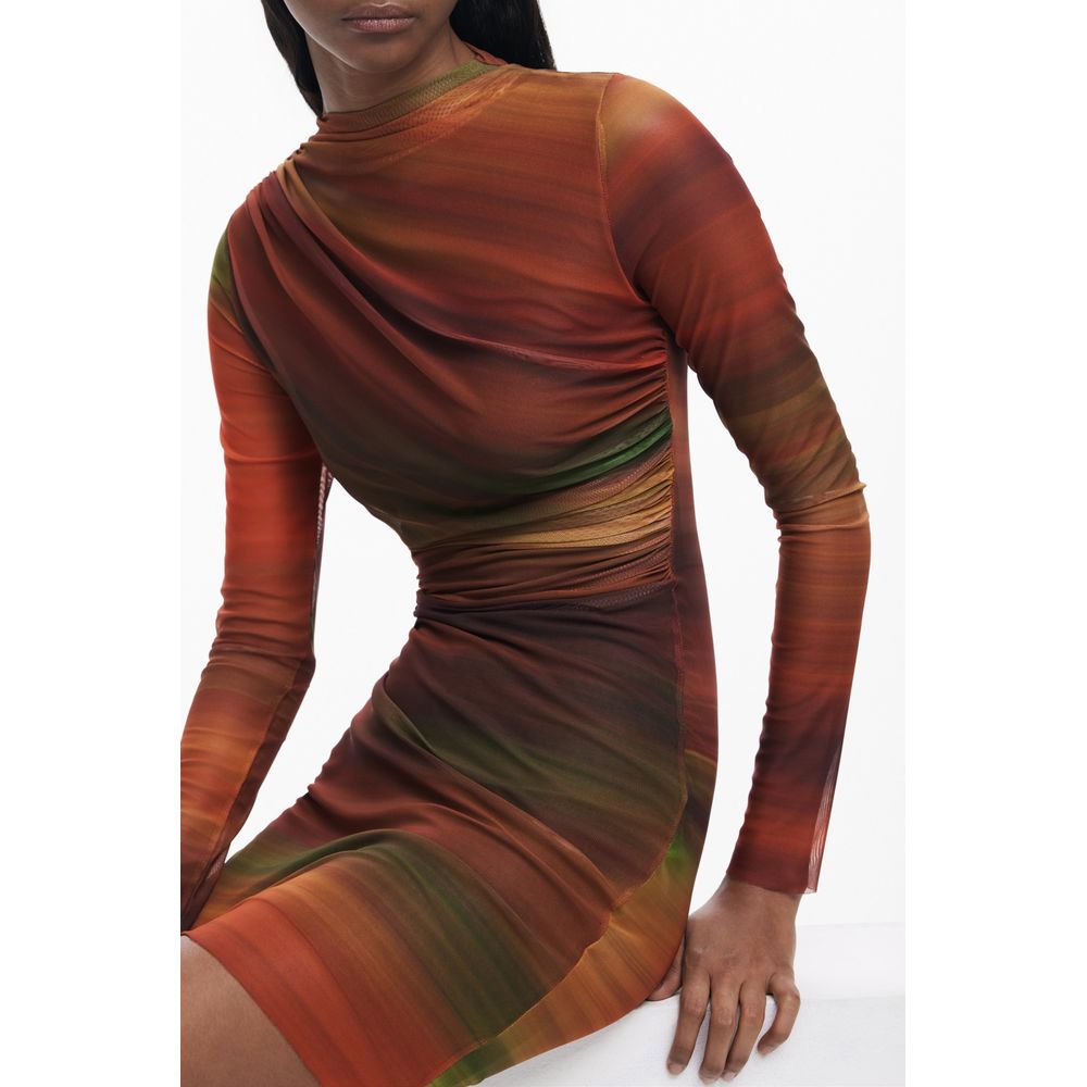 Orange Polyester Women Dress Desigual
