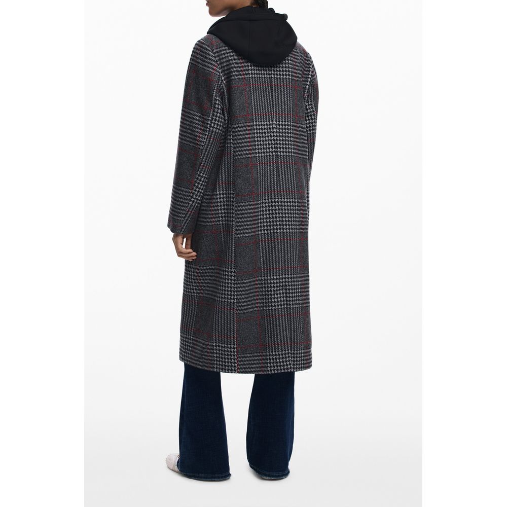 Gray Wool Women Coat Desigual
