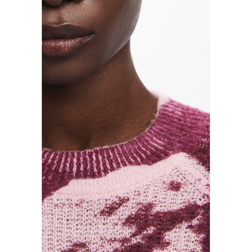 Pink Wool Women Sweater Desigual