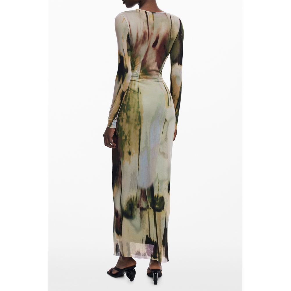 Green Polyester Women Dress Desigual