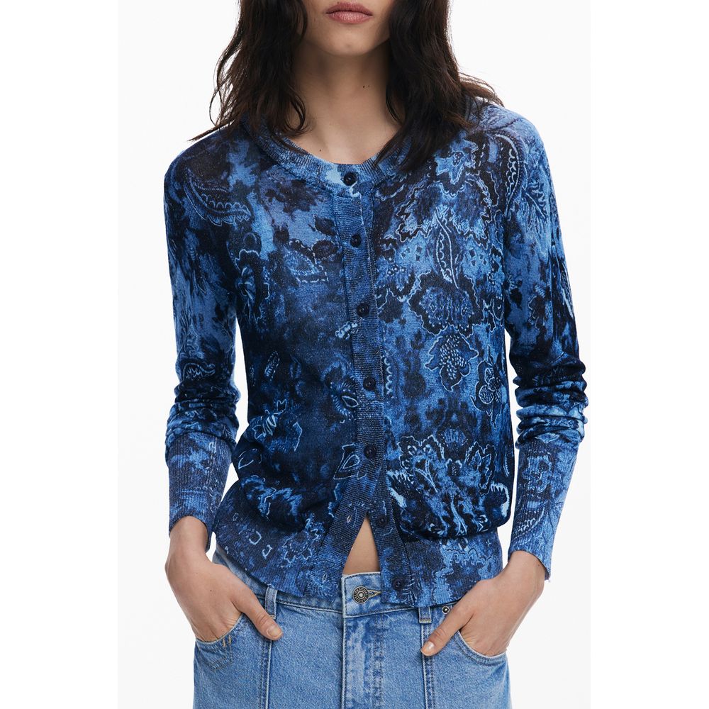 Blue Viscose Women Sweater Desigual