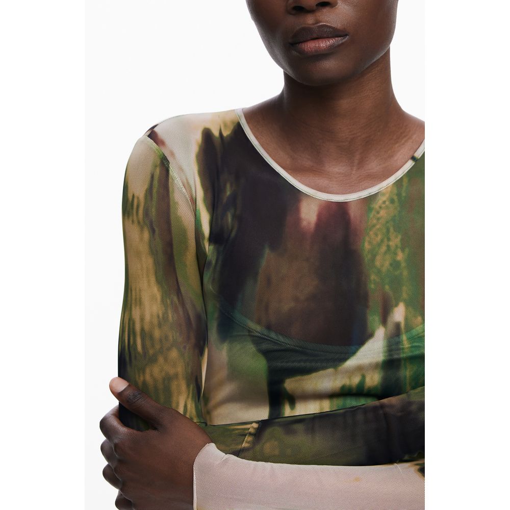 Green Polyester Women Dress Desigual