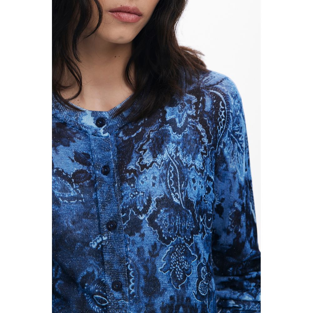 Blue Viscose Women Sweater Desigual