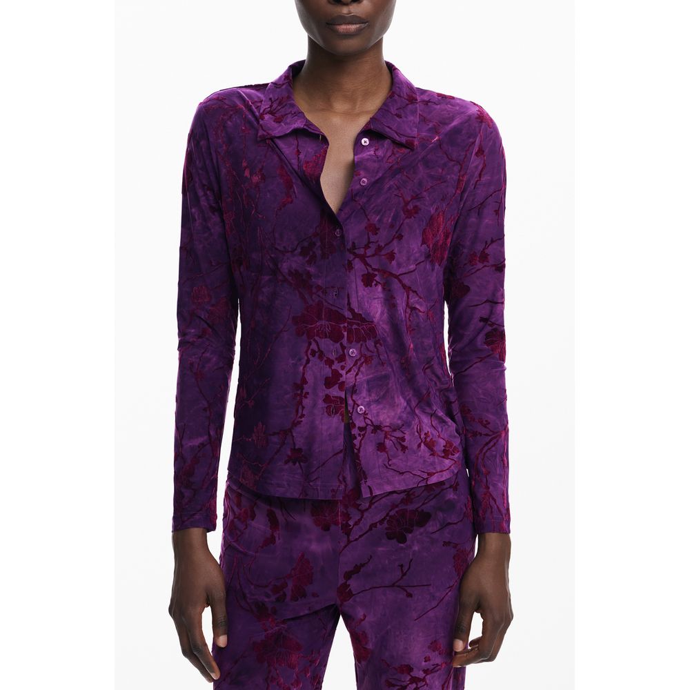 Purple Polyester Women Shirt Desigual