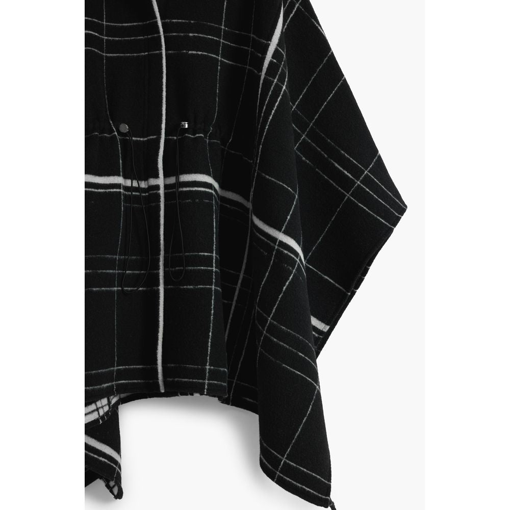 Black Wool Women Poncho Desigual