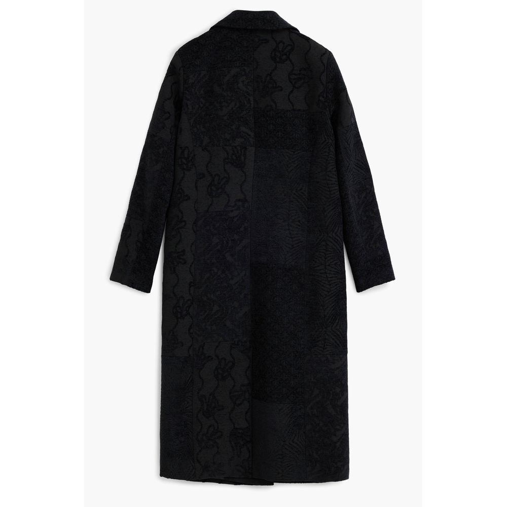 Black Polyester Women Coat Desigual