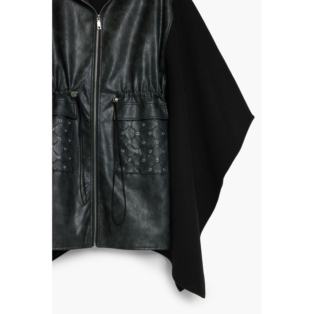 Black Polyester Women Poncho Desigual