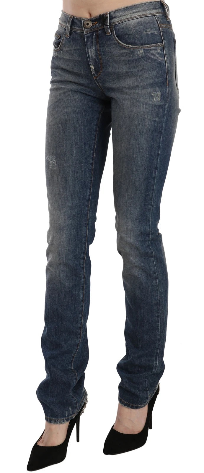 Blue Washed Boot Cut Casual Denim Pants Jeans Ermanno Scervino