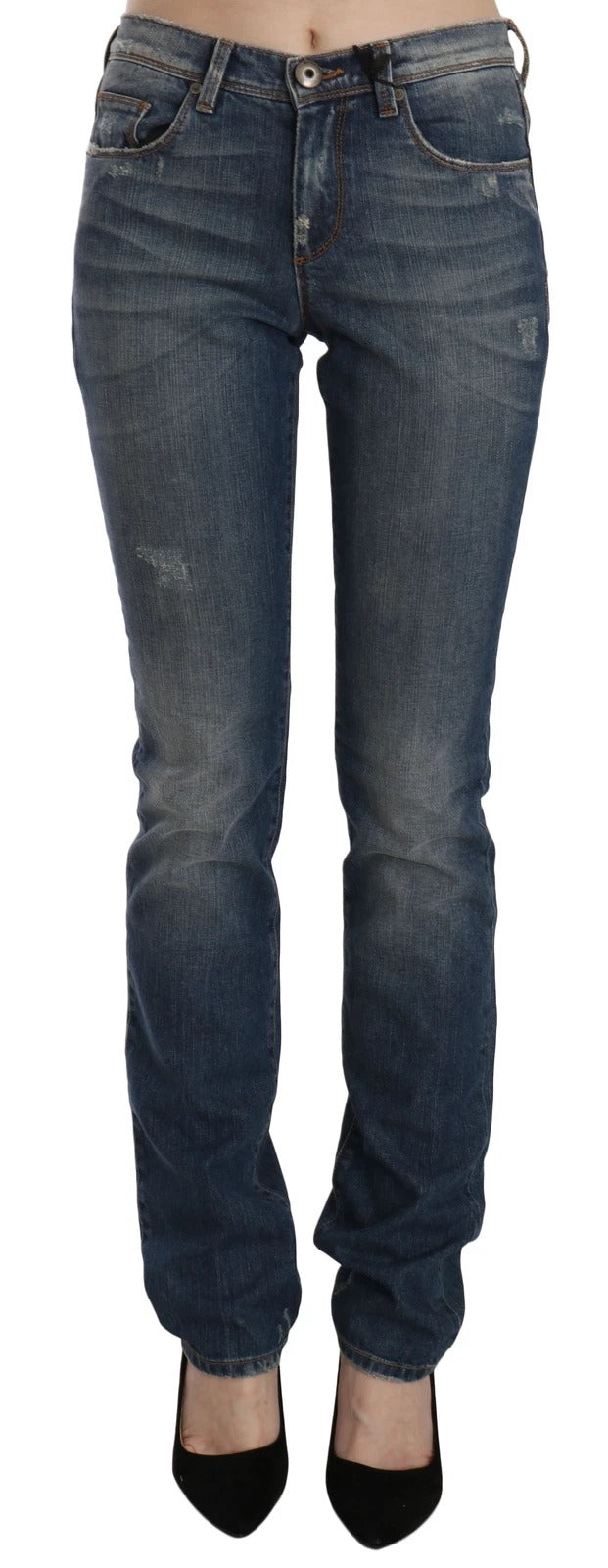 Blue Washed Boot Cut Casual Denim Pants Jeans Ermanno Scervino
