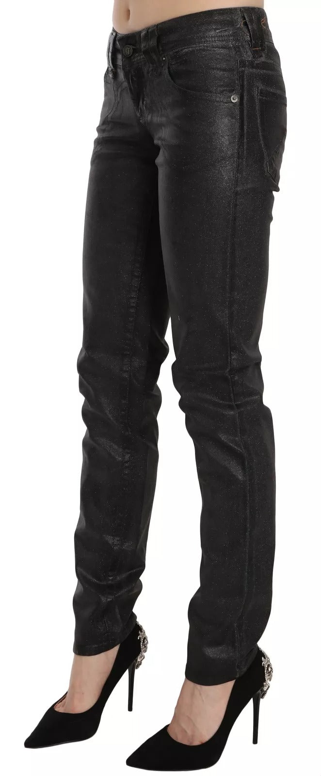 Black Washed Low Waist Regular Leg Denim Pants John Galliano