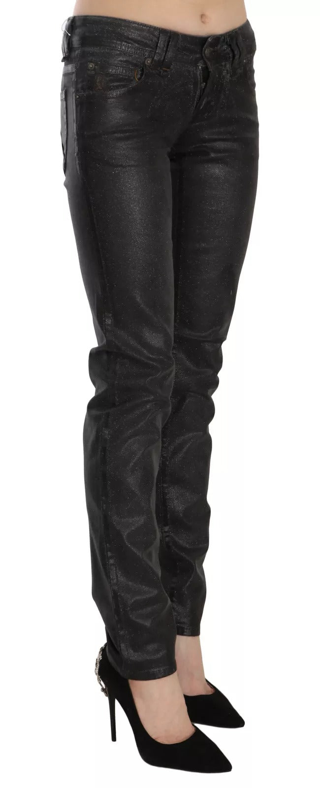 Black Washed Low Waist Regular Leg Denim Pants John Galliano