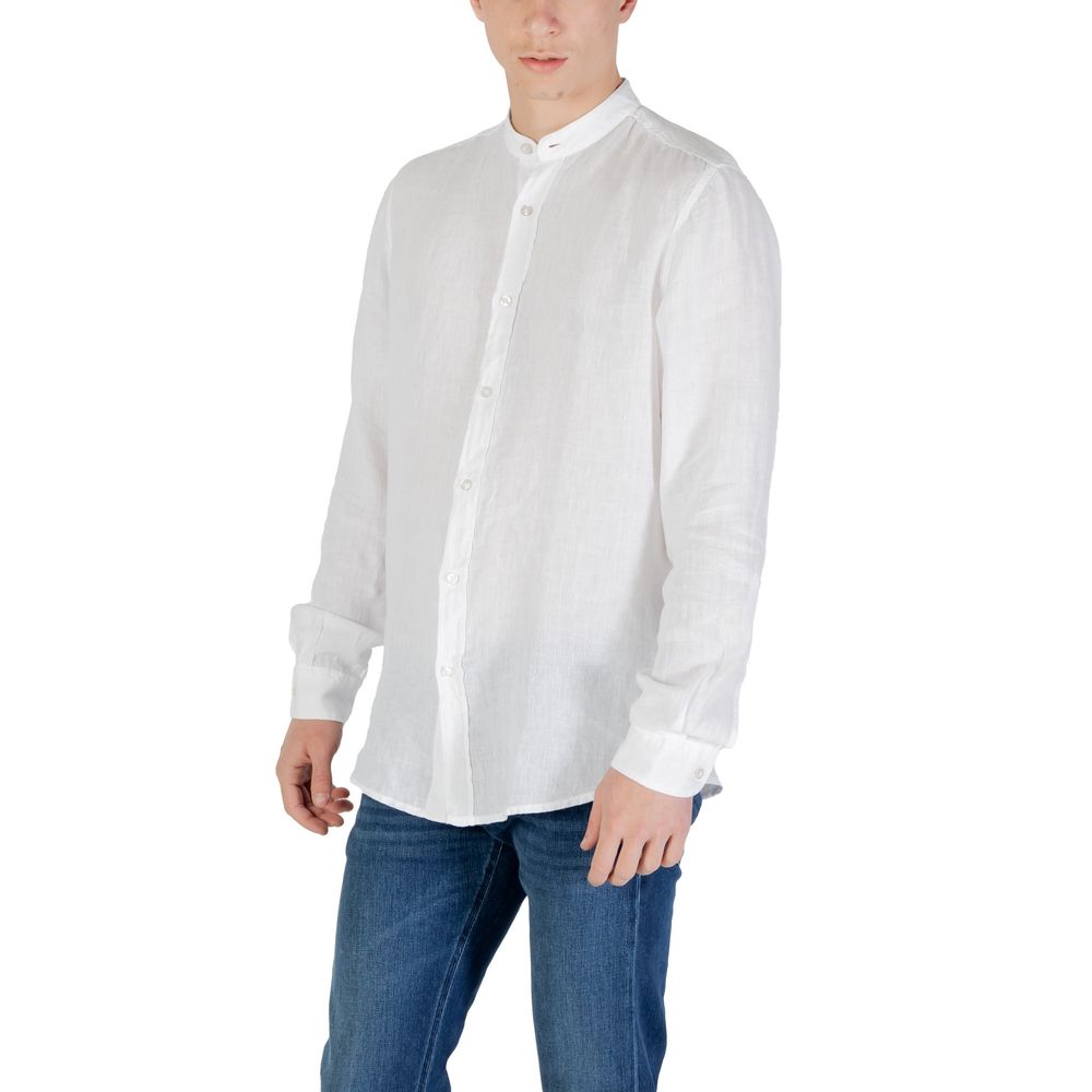 White Linen Shirt Hugo Boss
