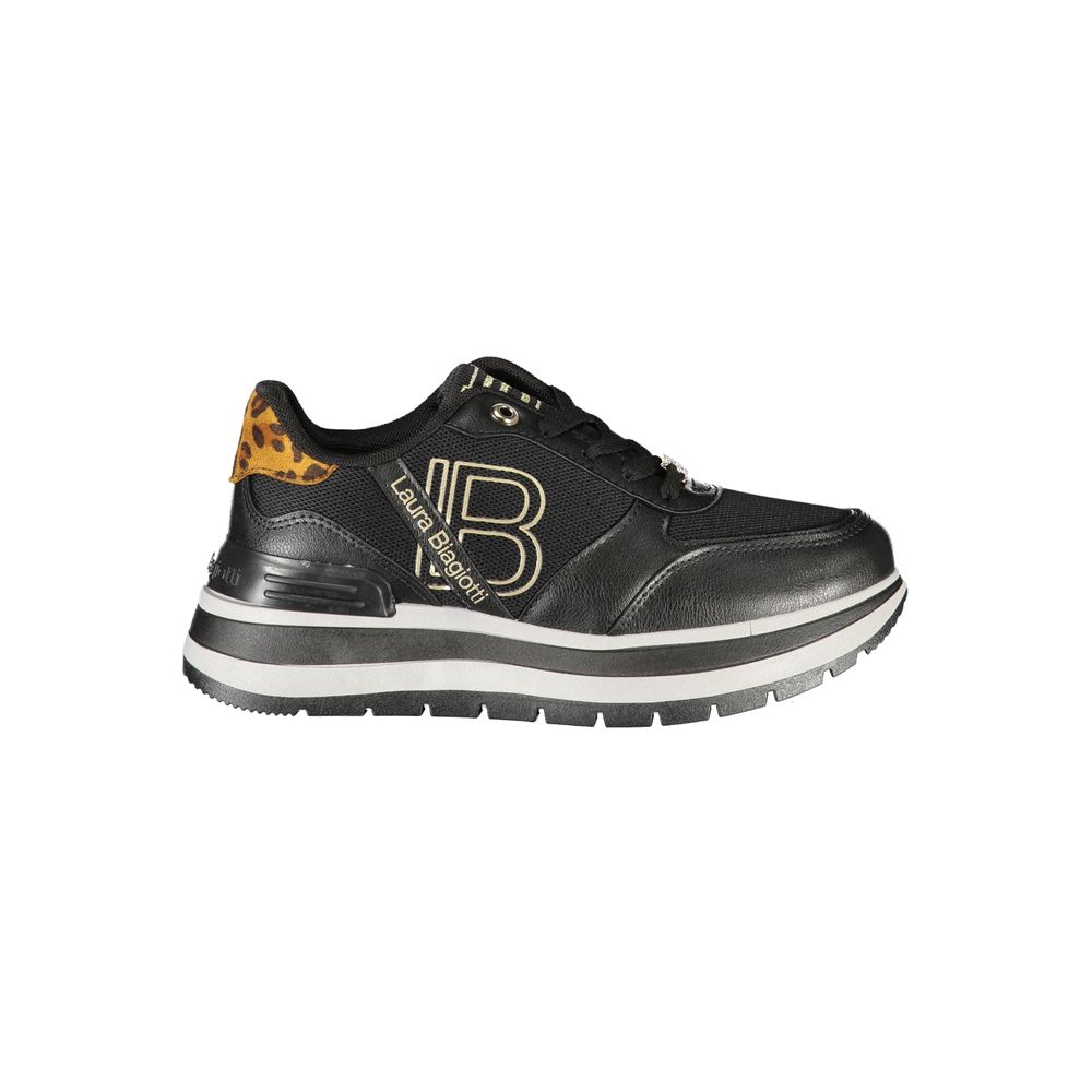 Black Polyester Women Sneaker Laura Biagiotti