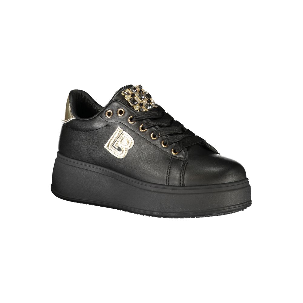 Black Polyester Women Sneaker Laura Biagiotti