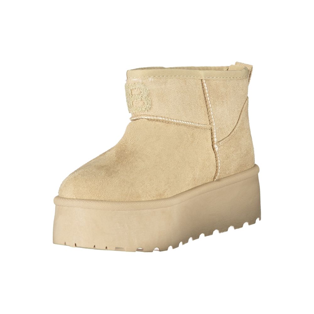 Beige Polyester Women Boot Laura Biagiotti