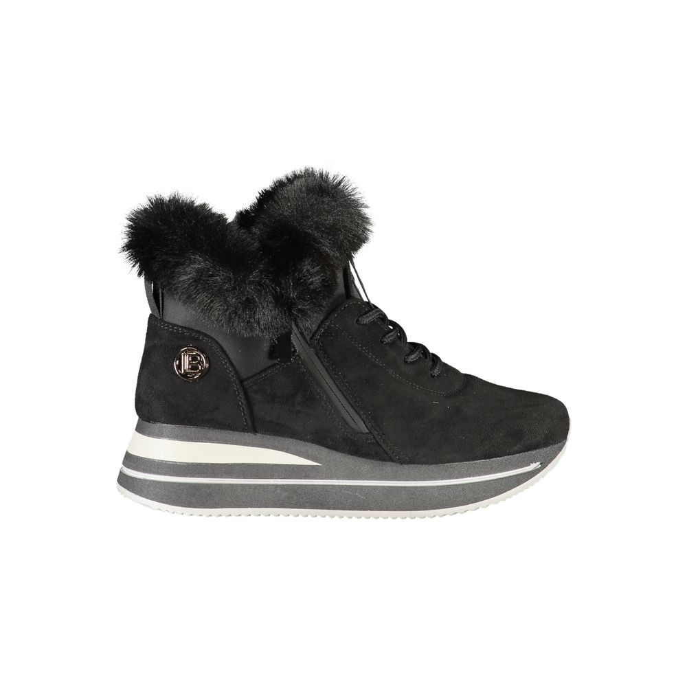 Black Polyester Women Sneaker Laura Biagiotti