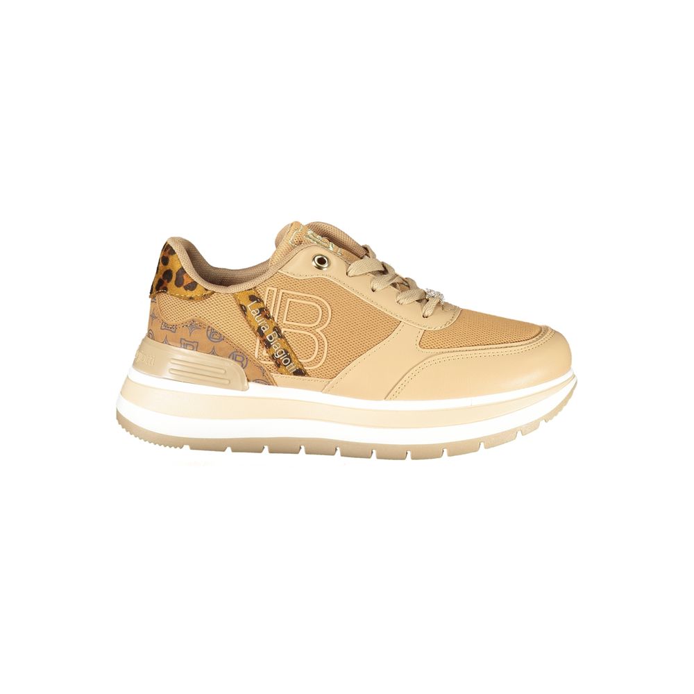 Brown Polyester Women Sneaker Laura Biagiotti