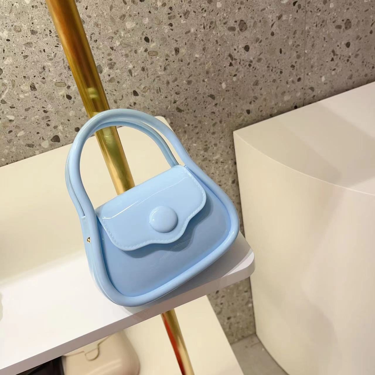 Small Cage Bag Portable Shoulder Crossbody BAGS Dropshipman Small Size Light Blue