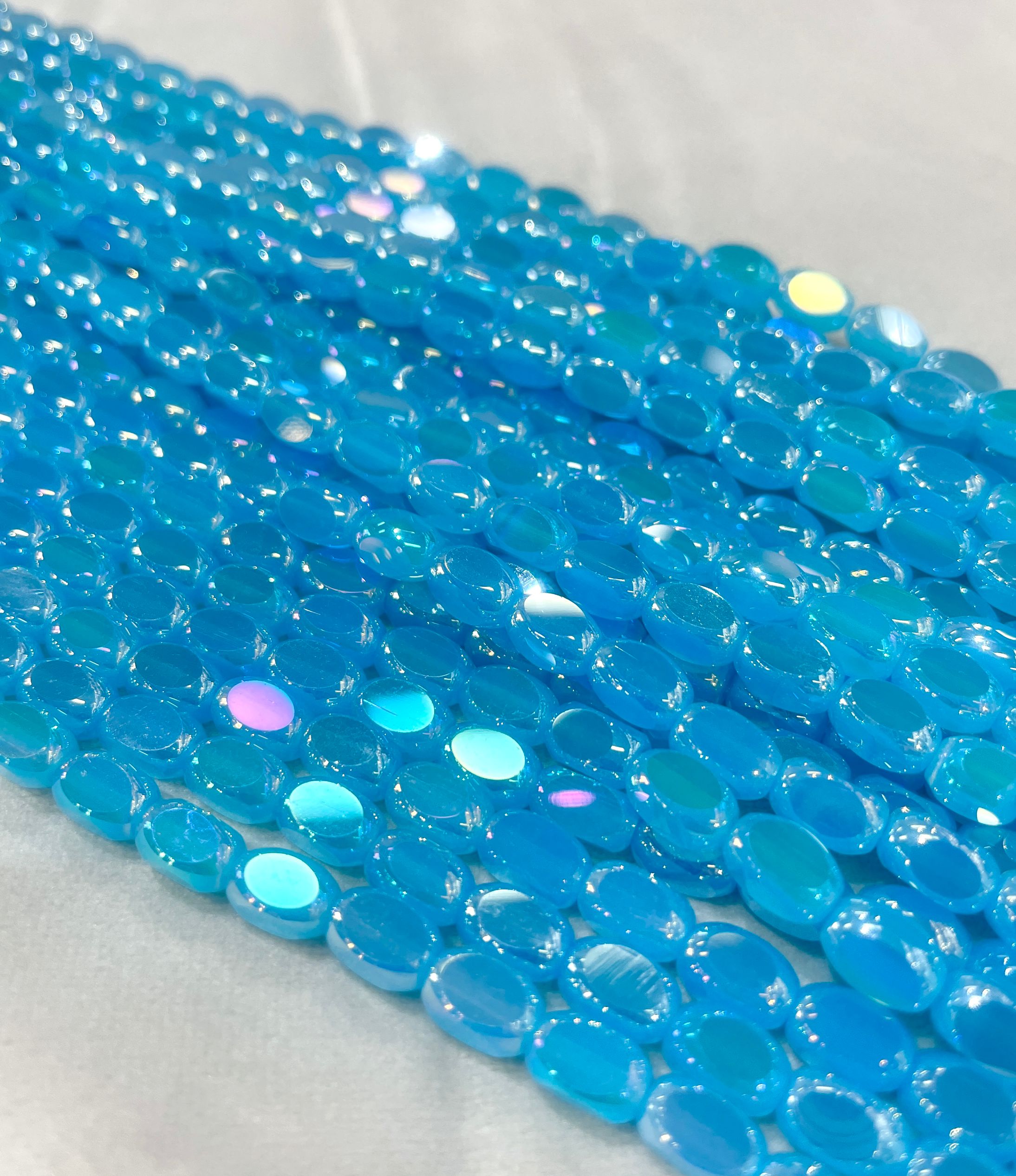 Blue Oval Crystal Beads beads shopella