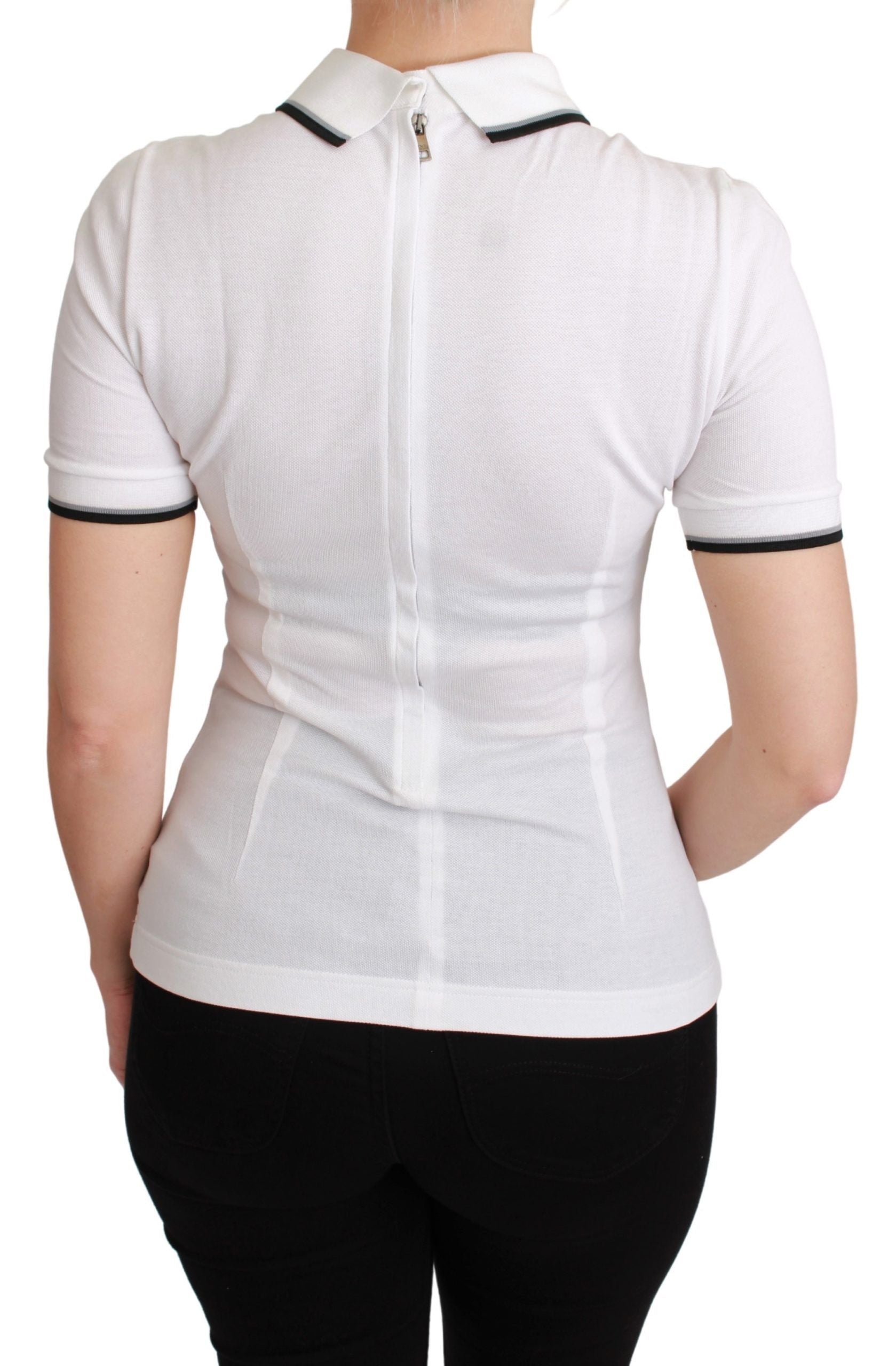 White Cotton Polo #dgfamily T-shirt Dolce & Gabbana