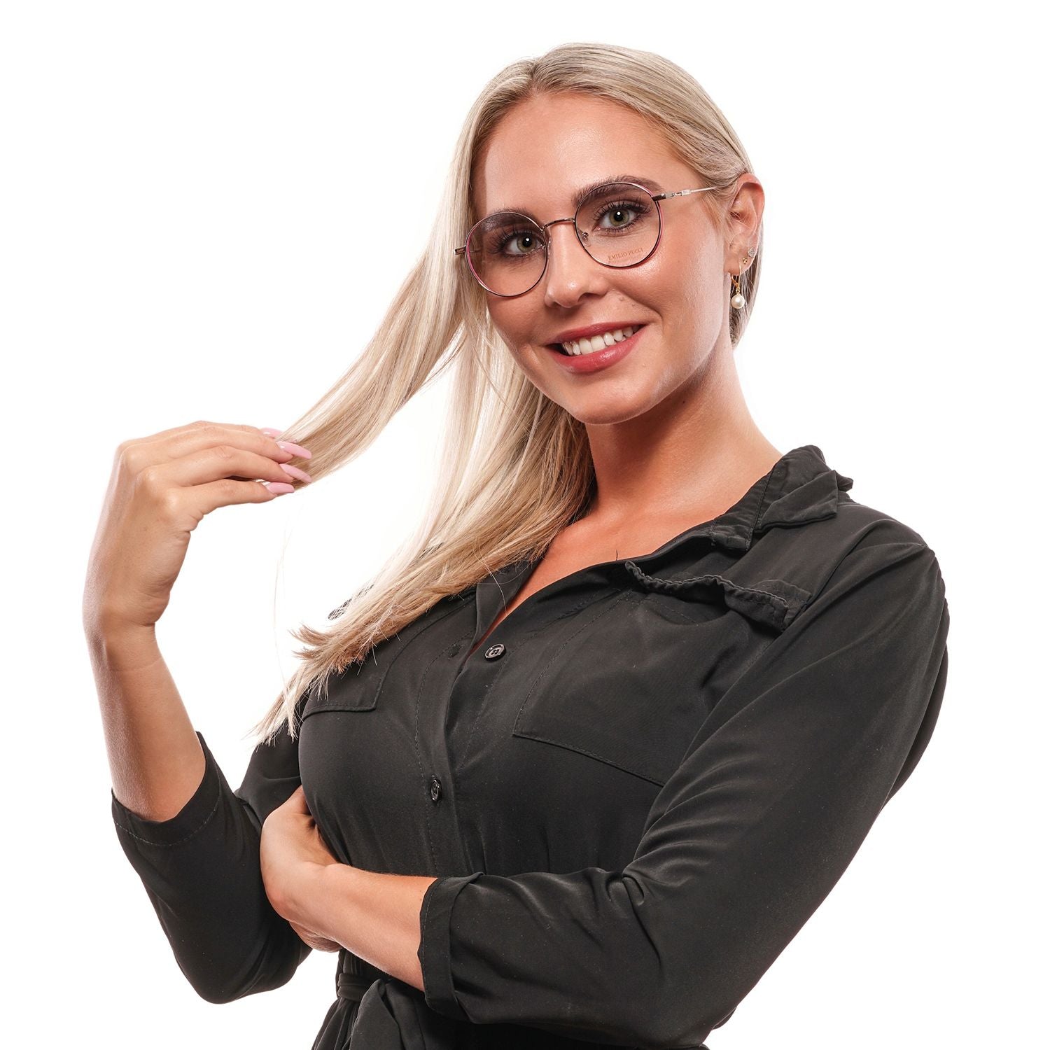 Gray Women Glasses Frame Emilio Pucci