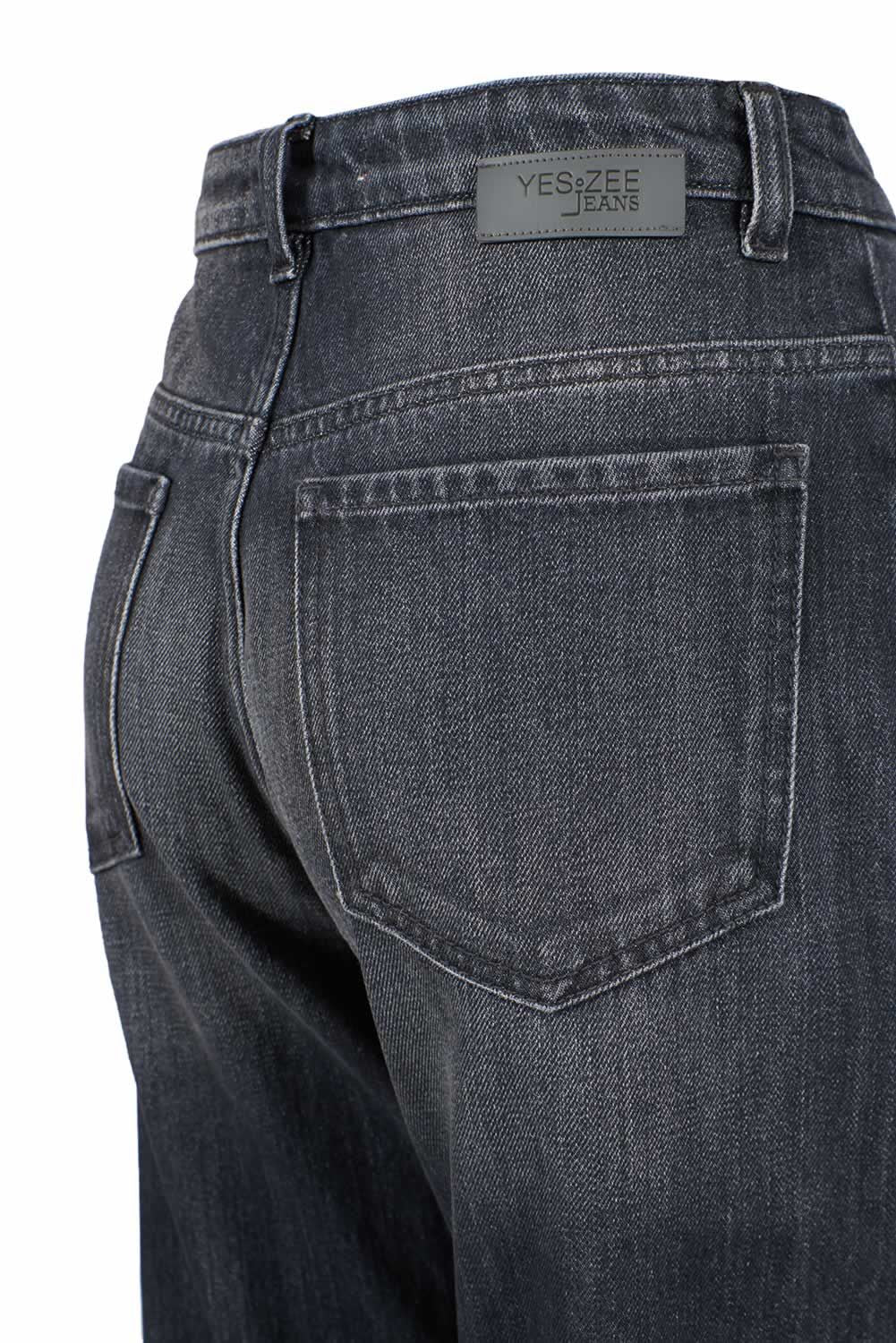 Black Cotton Women High-Waisted Jean Yes Zee