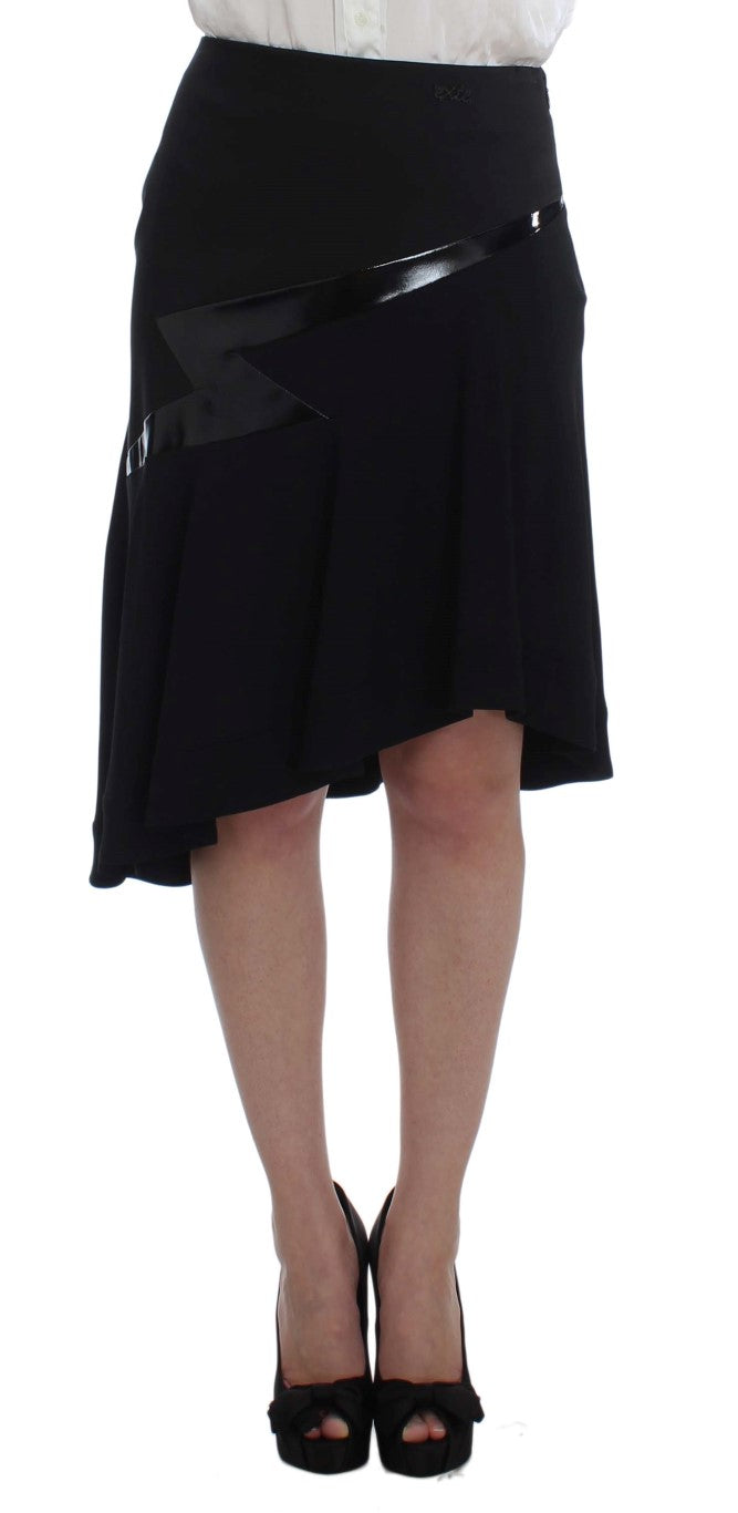 Black Blue Two Piece Suit Skirt & Blazer Exte